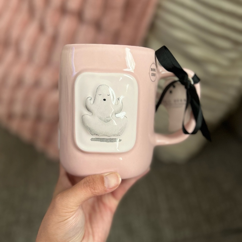 Rae Dunn Pink 'Namastay Ghostly' Mug